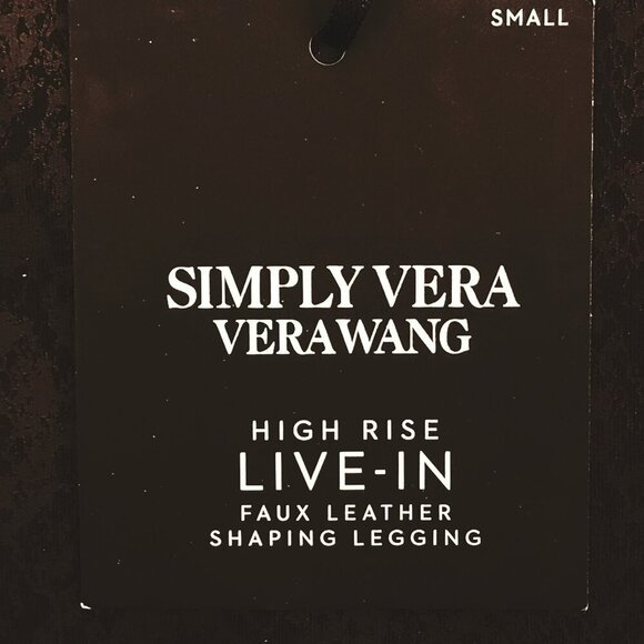 VERA WANG Simply Vera High Rise Live-In Faux Leather Shaping Leggings - Picture 8 of 10